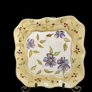 Capriware Hand Painted‎ Floral Scalloped Plates